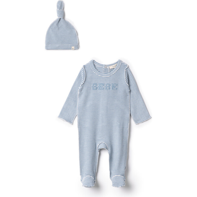 BEBE Embroidered Brushed Onesie Blue