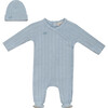 Pointelle Rib Wrap Onesie and Hat Blue Mist - Mixed Apparel Set - 1 - thumbnail