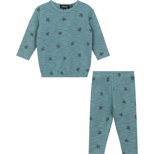 Butterfly Turtle Printed 2Pc Set Seafoam