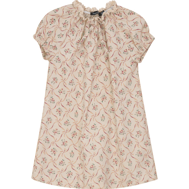 Printed Dress Beige/Wine Print