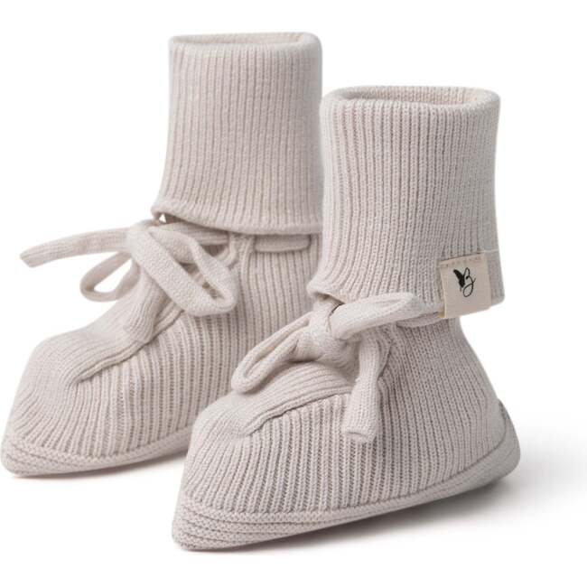 Knitted Booties Dark Almond