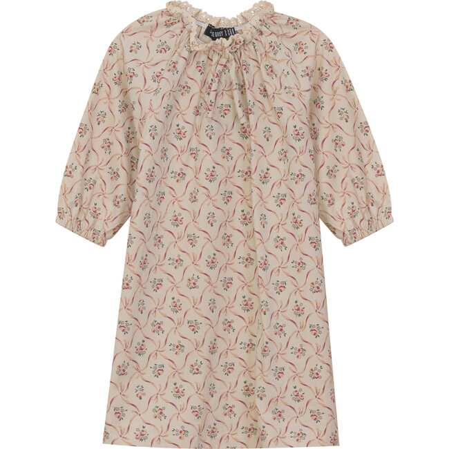 Printed Dress Beige/Wine Print