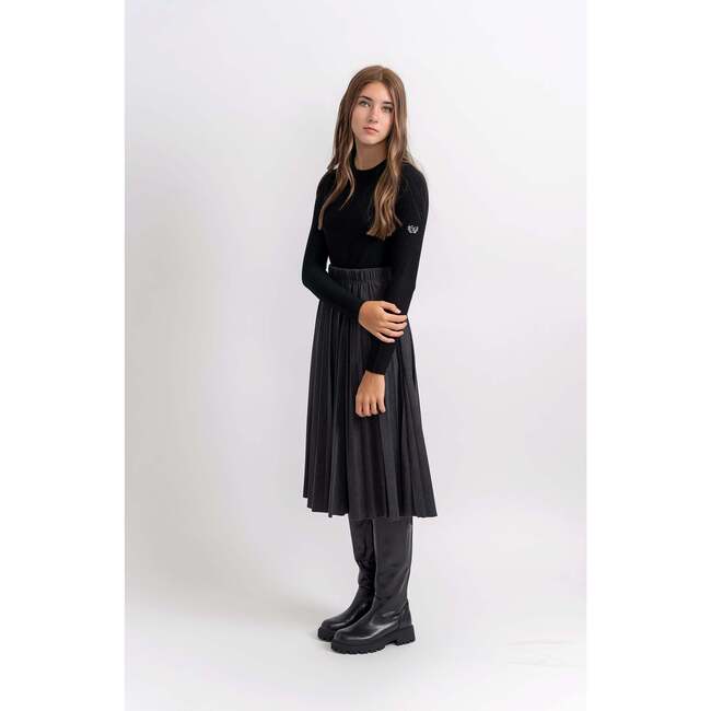 Mock Neck Knit Top Black - Blouses - 3