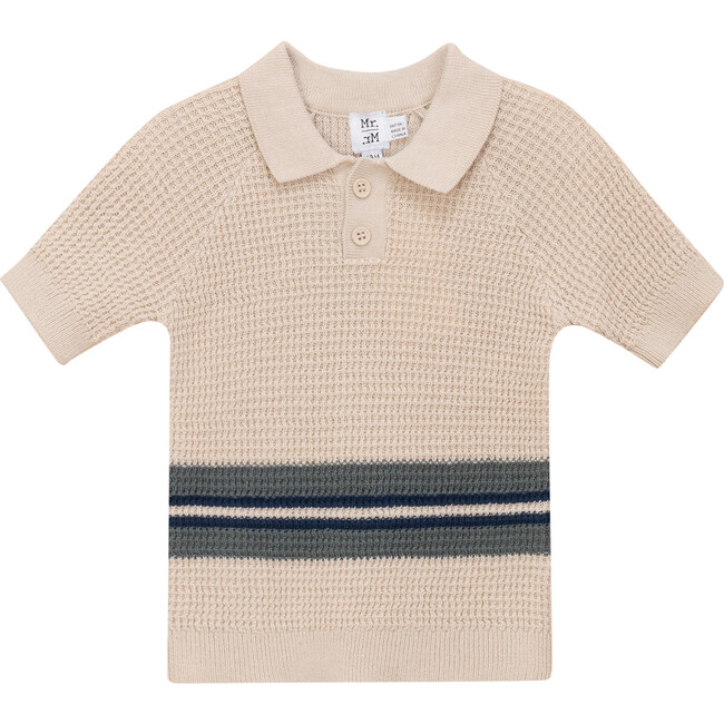 Waffle Knit Striped Sweater Dark Almond