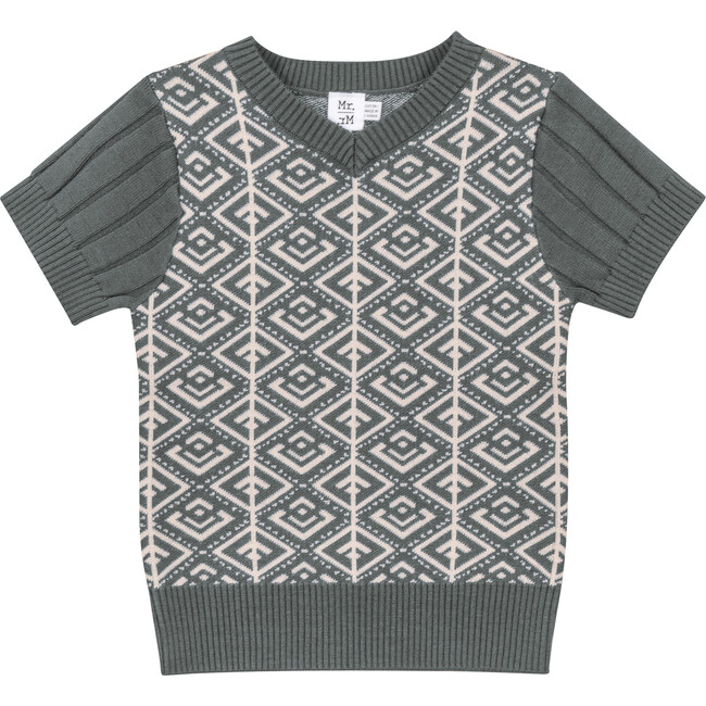 Jacquard Knit Sweater Spruce/Dark Almond