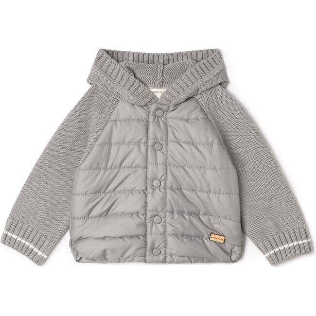 Quilted Hood Coat Grey