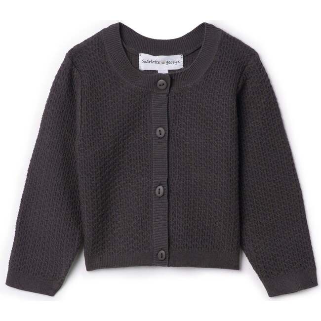 Knit Textured Cardigan Charcoal