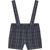 Woven Plaid Overall Blue - Rompers - 1 - thumbnail