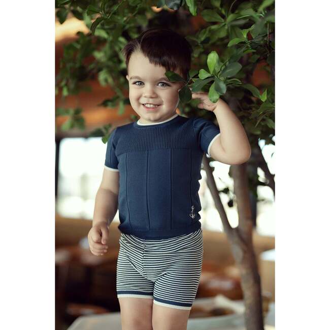 Anchor Embroidered Set Sapphire