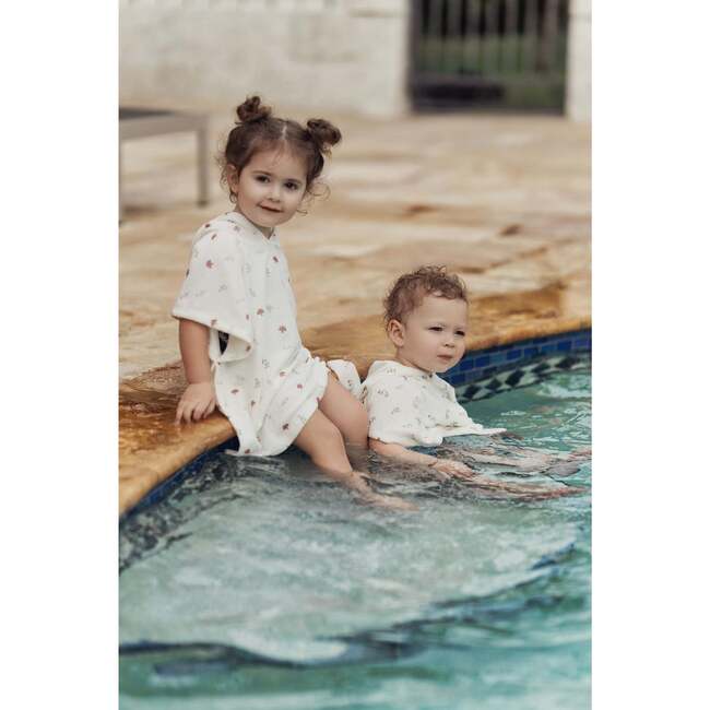 Printed Terry Poncho Beige/Cream - Towels - 3