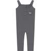 Crest Embroidery Knit Overall Dark Grey - Rompers - 1 - thumbnail