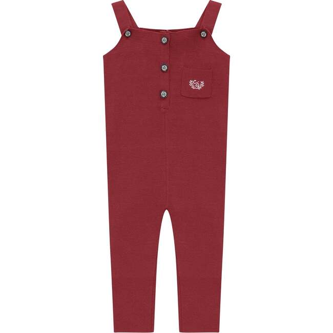 Crest Embroidery Knit Overall Dark Grey