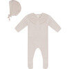 Knit Crochet Onesie and Hat Light Beige - Mixed Apparel Set - 1 - thumbnail