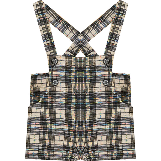 Plaid Short Overall Black