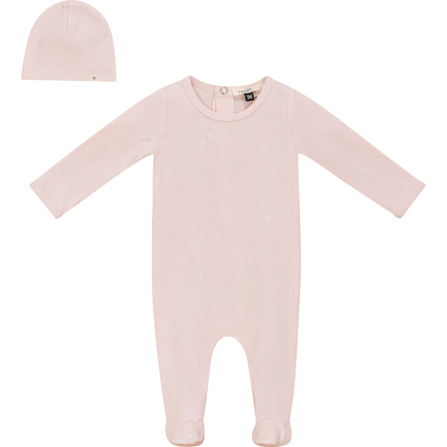 Strawberry and Dot Print Onesie Set Powder Pink