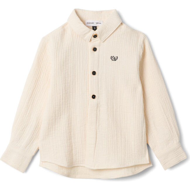 Crest Emboidered Shirt Off White