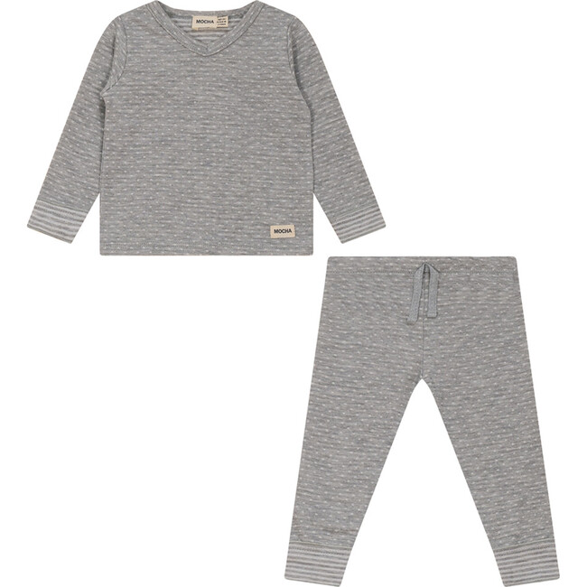 Dot Print 2 piece Set Light Grey