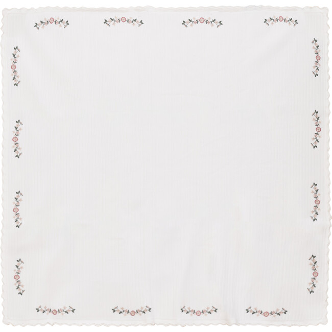 Rib Knit Blanket Off White/Dark Mauve