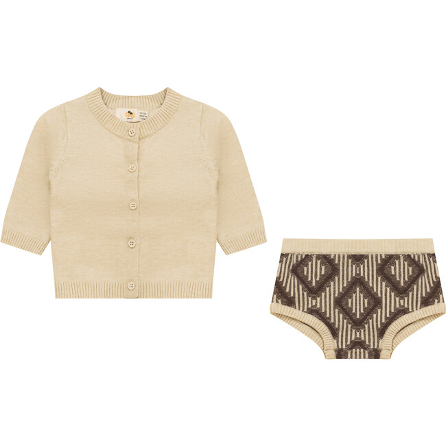Diamond Knit 2Pc Set Cocoa/Dark Almond