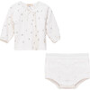 Leaf Print 2Pc Set White - Mixed Apparel Set - 1 - thumbnail