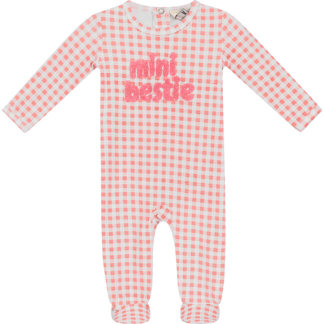Checkered Mini Bestie Onesie Pink/White