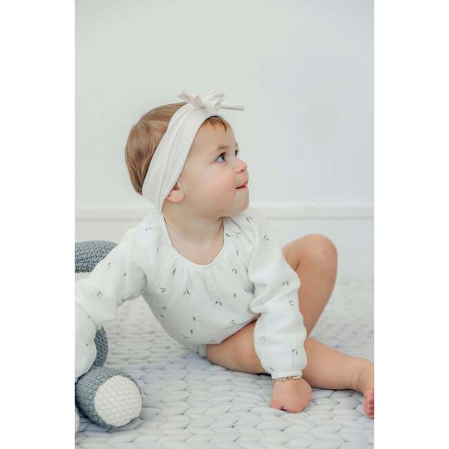 Leaf Print 2Pc Set White