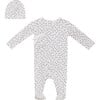 Crinkle Flower Print Onesie Set White/Black - Mixed Apparel Set - 1 - thumbnail