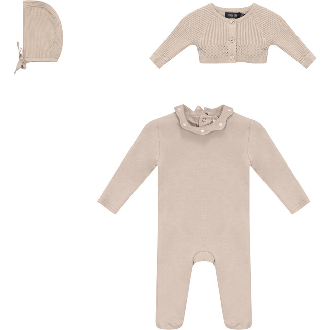 Onesie and Cardigan Set Dark Almond