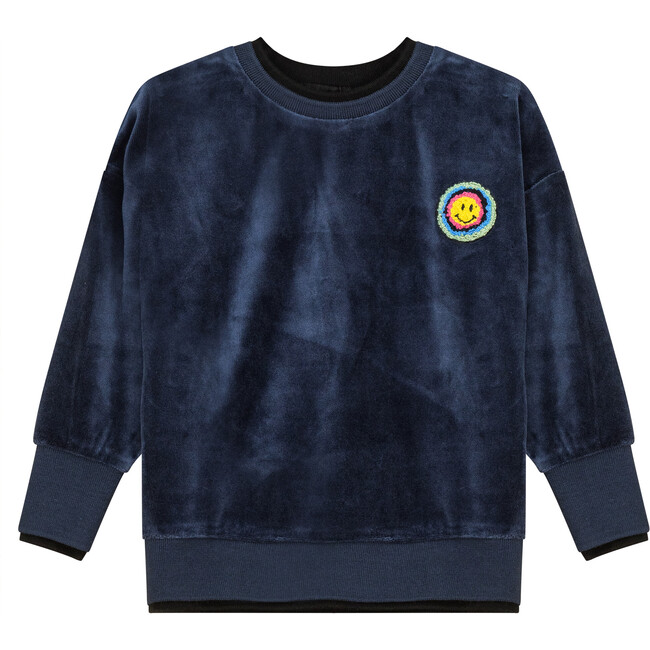Velour Sweatshirt Navy