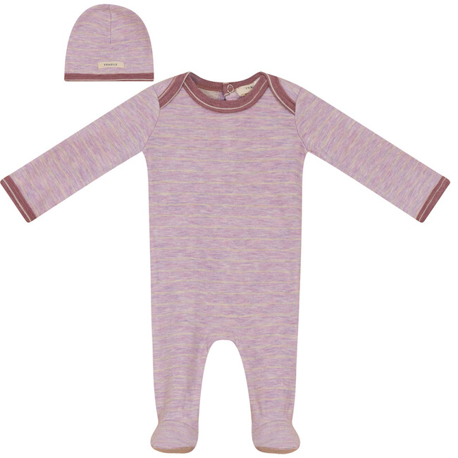Knit Onesie with Hat Mauve