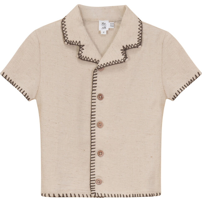 Twill Woven Shirt Beige