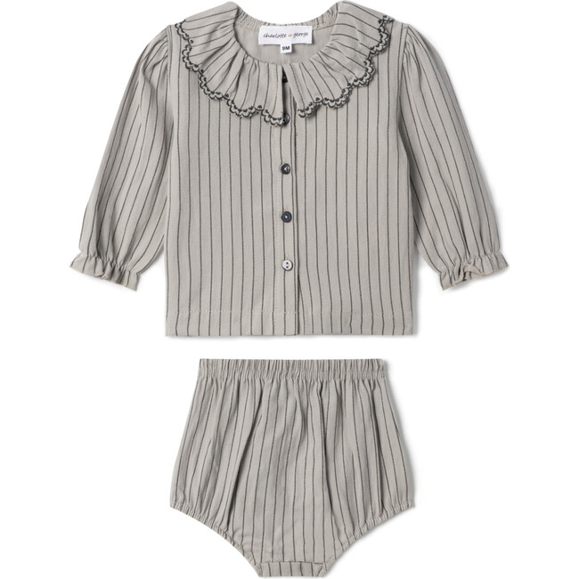 Woven Stripped Set Grey