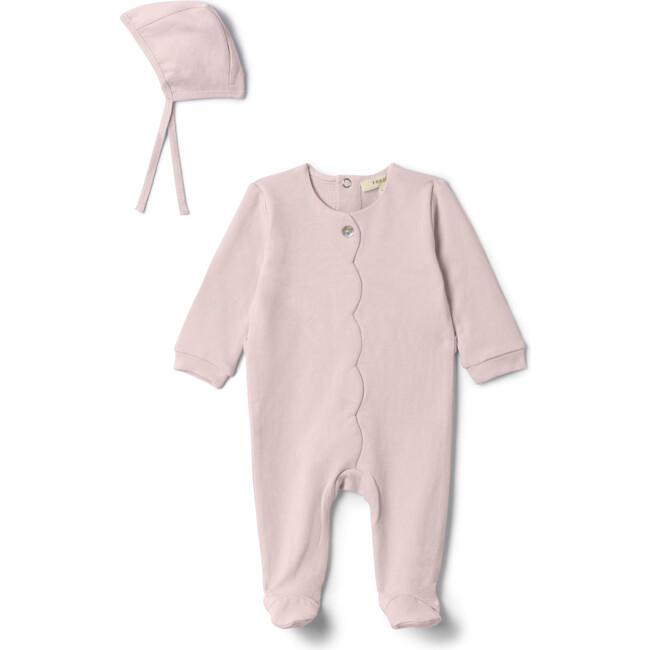 Cotton Scallop Onesie Baby Pink