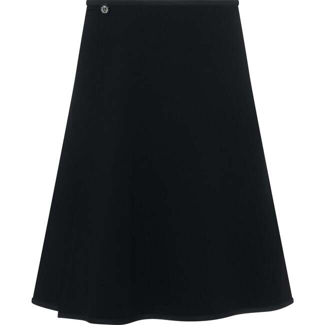 Ponte Flare Wrap Skirt Black