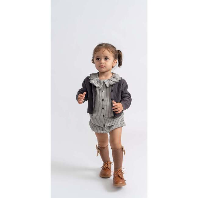 Woven Stripped Set Grey