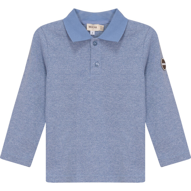 Woven long sleeve Polo Light Blue Mix