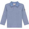 Woven long sleeve Polo Light Blue Mix - Polo Shirts - 1 - thumbnail