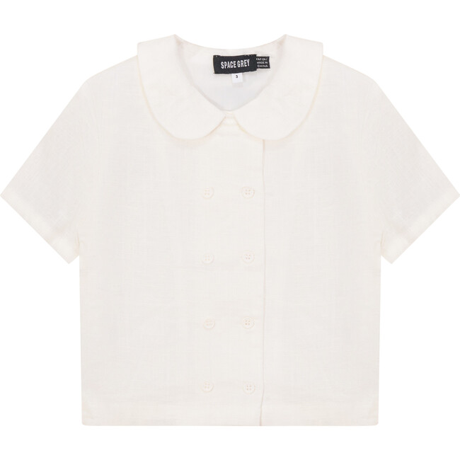 Woven Double Breasted Shirt Off White