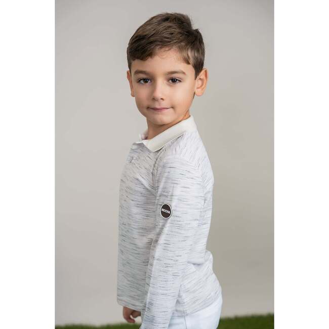 Woven long sleeve Polo Light Blue Mix