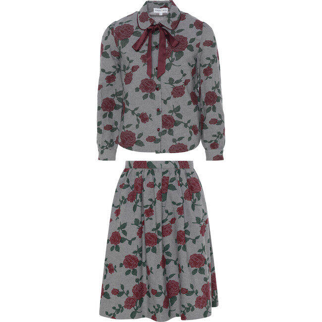 Printed Woven 2Pc Set Grey