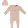 Pointelle Ribbed Onesie and Hat Soft Pink - Mixed Apparel Set - 1 - thumbnail