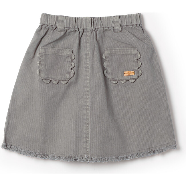 Denim Scallop Skirt Grey