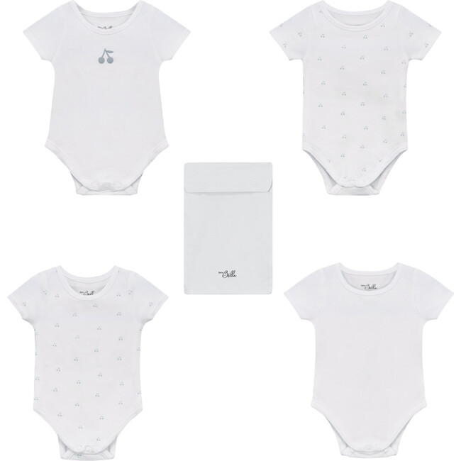 Cherry Print Undershirt Set Pure White/Blue