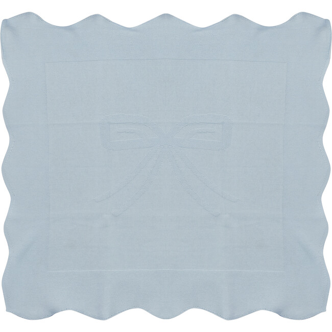Pony Bow Print Blanket Blue Mist