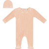 Bebe Embroidered Velour Onesie with Hat Light Maple - Mixed Apparel Set - 1 - thumbnail
