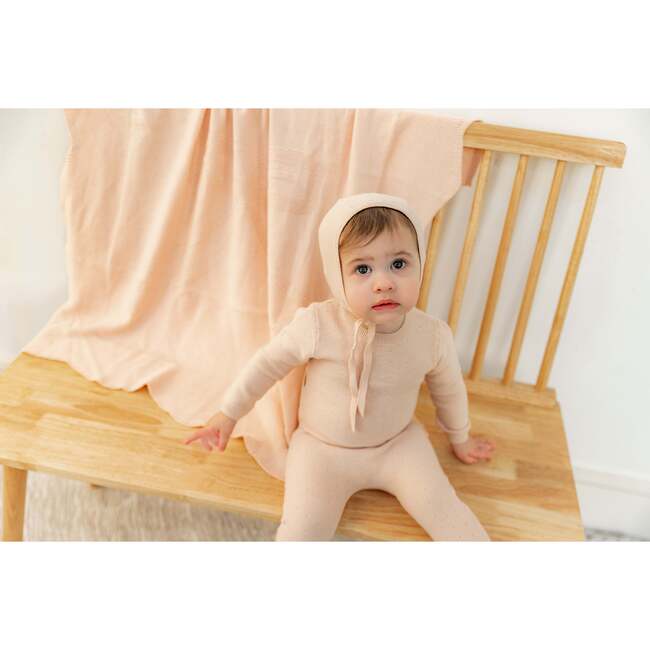 Pony Bow Print Blanket Blue Mist