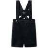 Crest Embroidery Shorts Overall Black - Rompers - 1 - thumbnail