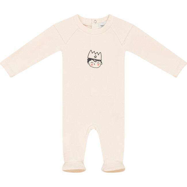 Crown Print Onesie Cream