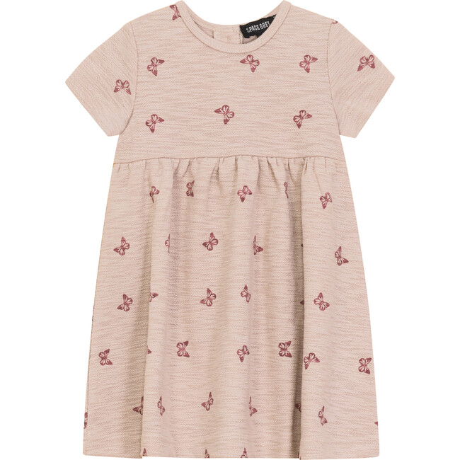 Butterfly Printed Dress Nude