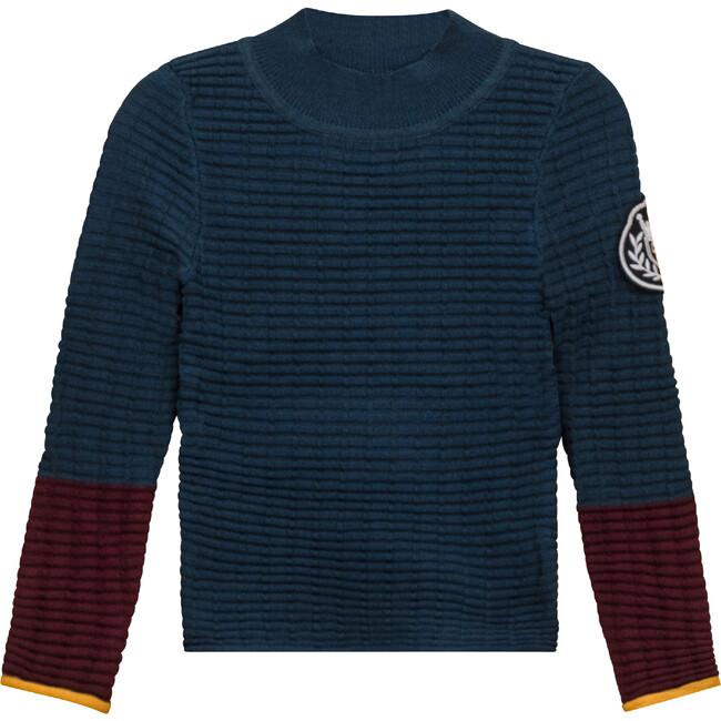 Mock Neck Ribbed Top Teal